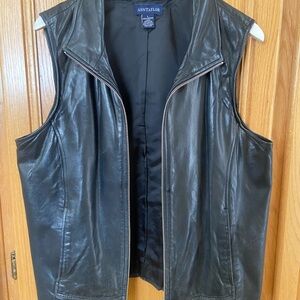 Ann Taylor Black Leather Vest